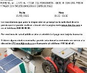 ITV MÓVIL PARA VEHÍCULOS AGRÍCOLAS, VIERNES 15 DE MAYO DE 11:30. A 13:30H.